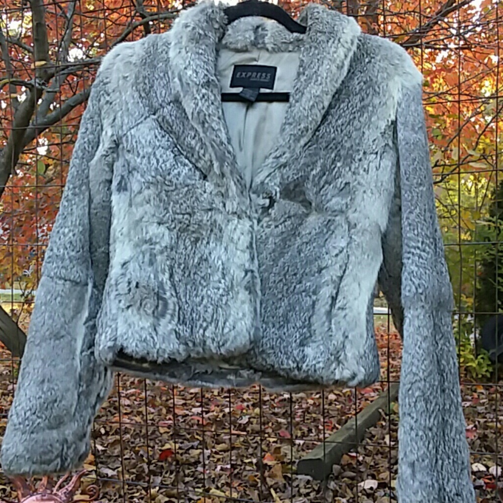 Vintage 90's Express rabbit fur coat